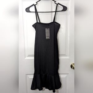 NWT Nasty Gal Spaghetti Strap Black Mini Dress - S